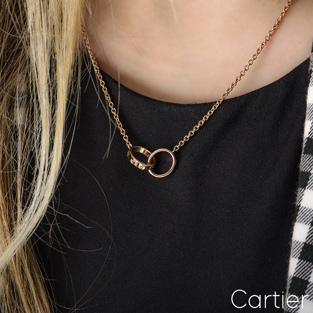 Cartier Rose Gold Love Necklace Rich Diamonds